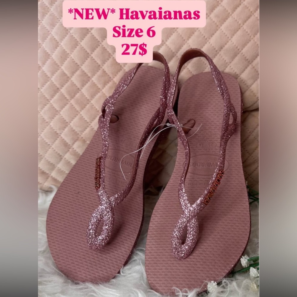Havaianas Pink Glitter Sandals